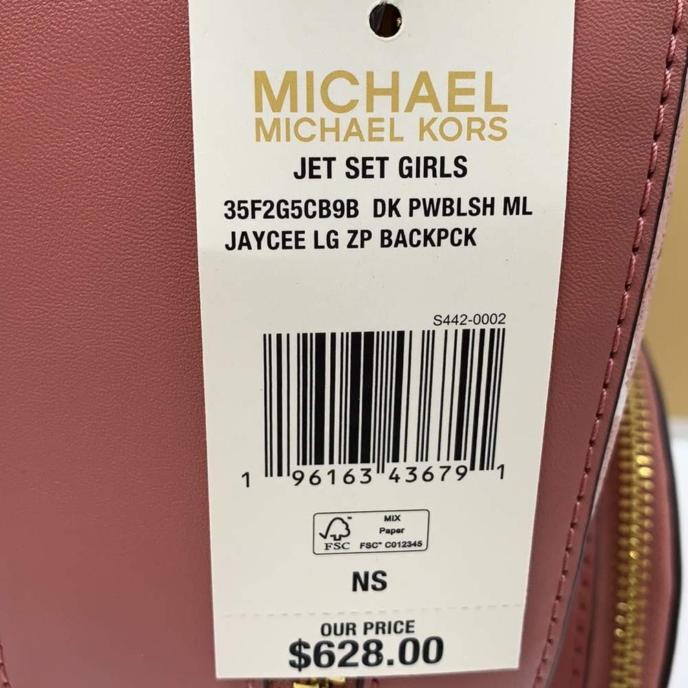 MICHAEL KORS JET SET GIRLS JAYCEE LARGE ZIP PACKED BACKPACK DARK POWDER … - Picture 15 of 16